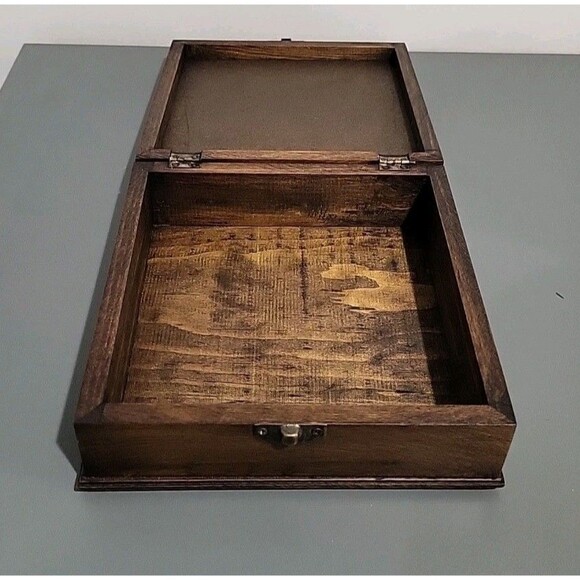 Ceramic Tile Top Wood Storage Trinket Jewelry Decor Rustic Box Mexico 6.5"x6.5" - Picture 8 of 9